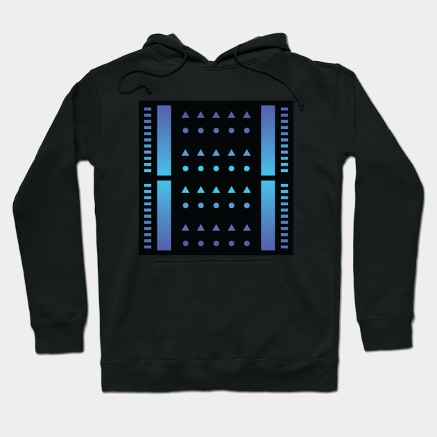 “Dimensional Information (3)” - V.2 Blue - (Geometric Art) (Dimensions) - Doc Labs Hoodie by Doc Labs